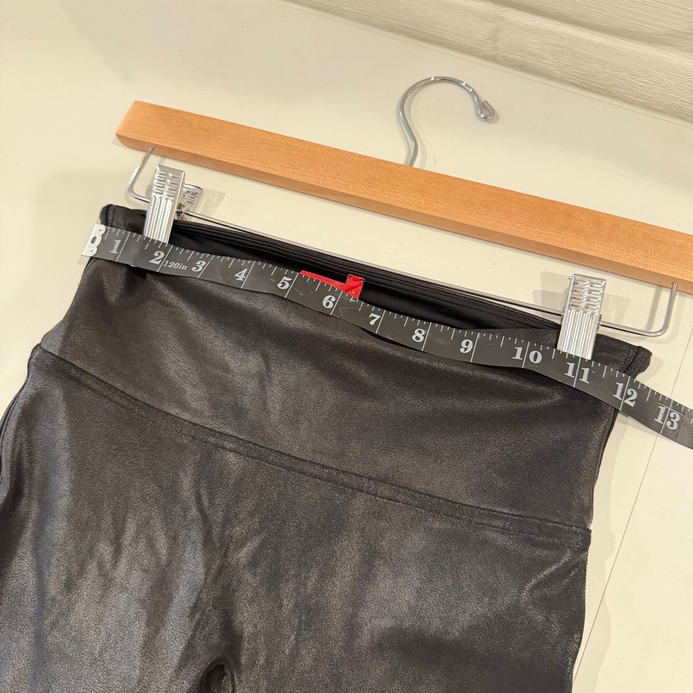Spanx Womens Faux Leather Leggings Black High Waisted Slimming Pants Small S/P - Picture 6 of 8